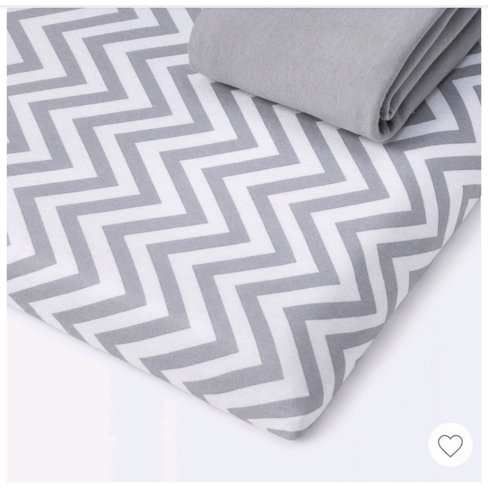 Cloud Island Fitted Play Yard Jersey Sheet - Chevron/Gray
